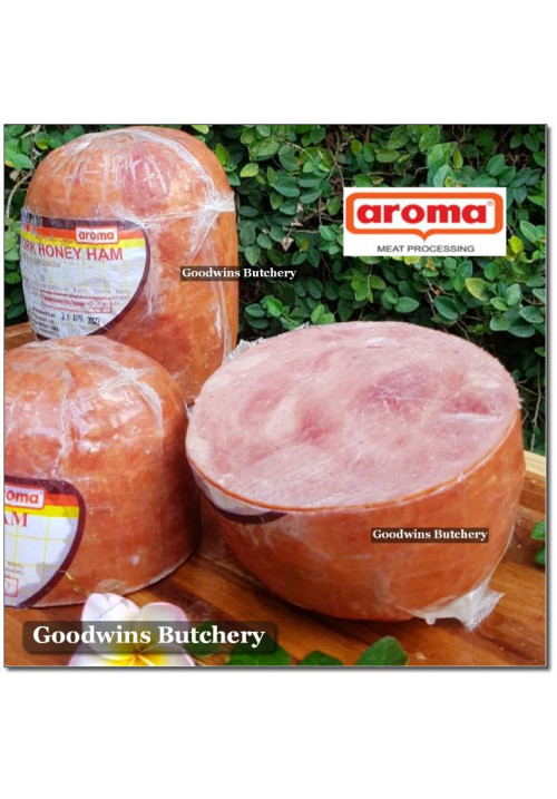 Aroma Bali frozen pork HAM HONEY half cut +/- 1kg (price/kg)